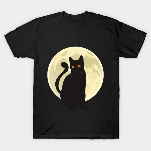 Black Cat Halloween T-Shirt-TOZ